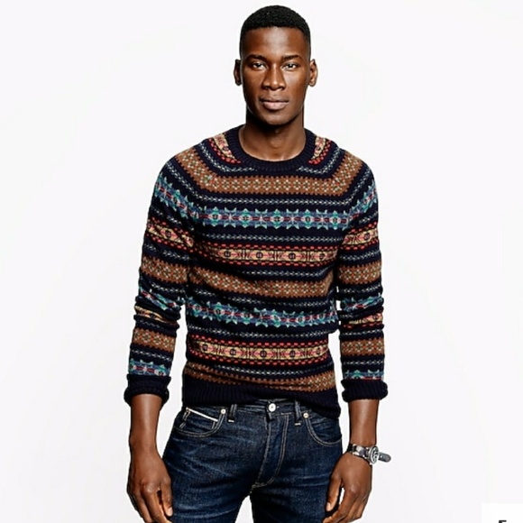 j crew fair isle sweater mens
